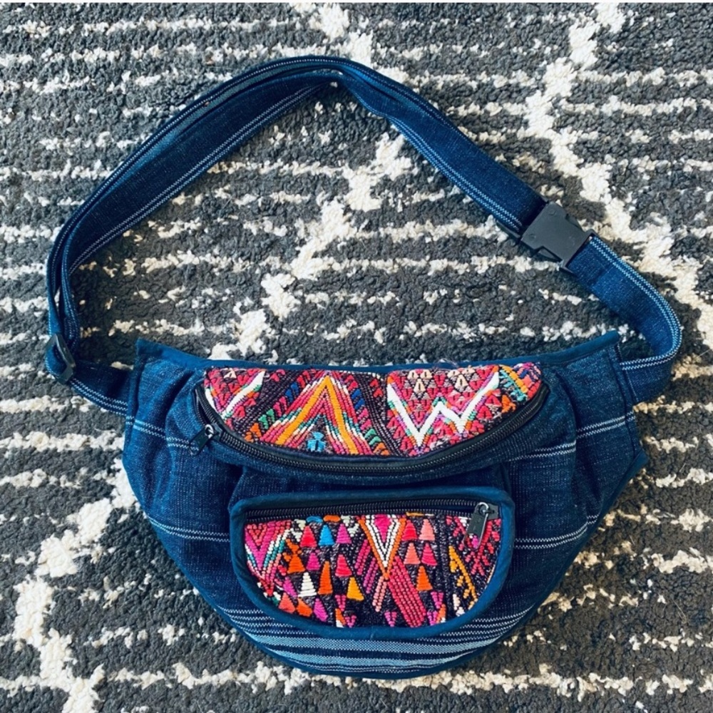 Colorful embroidered fanny pack